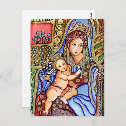 Maagd Mary en Jesus Child Painting Briefkaart (Voorkant / Achterkant)