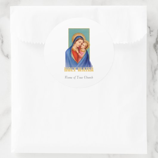  Maagd Mary en Jezus Heilig Water Ronde Sticker (Tas)