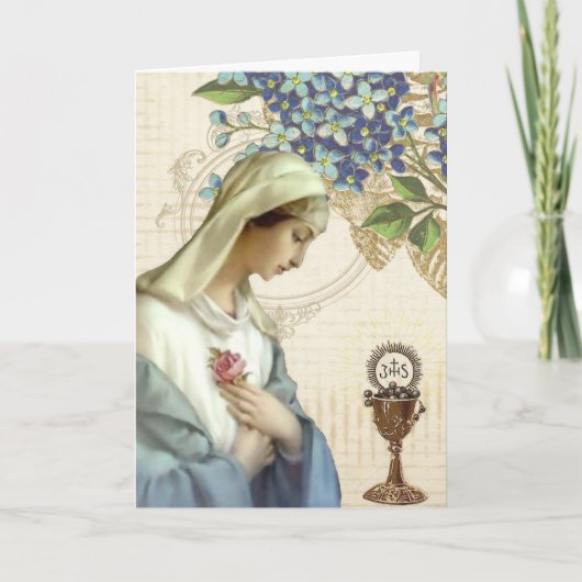 Maagd Mary Eucharistisch Moederdag Kaart (Voorkant)