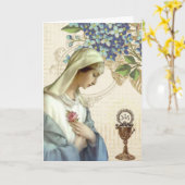 Maagd Mary Eucharistisch Moederdag Kaart (Gele Bloem)
