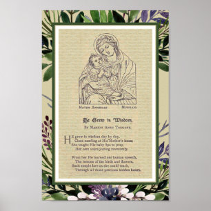Maagd Mary Jesus denkt godsdienstig Poster