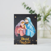 Maagd Mary Jesus Natitivity Kerstmis Briefkaart (Staand voorkant)