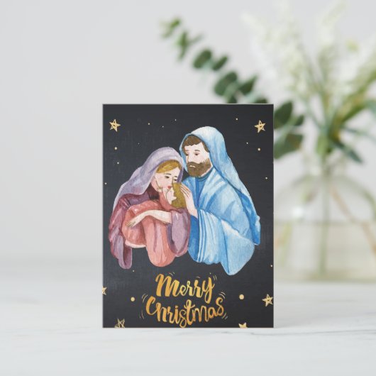 Maagd Mary Jesus Natitivity Kerstmis Briefkaart (Staand voorkant)