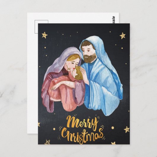 Maagd Mary Jesus Natitivity Kerstmis Briefkaart (Voorkant / Achterkant)