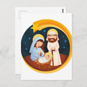 Maagd Mary Jesus Natitivity Kerstmis Briefkaart (Voorkant / Achterkant)