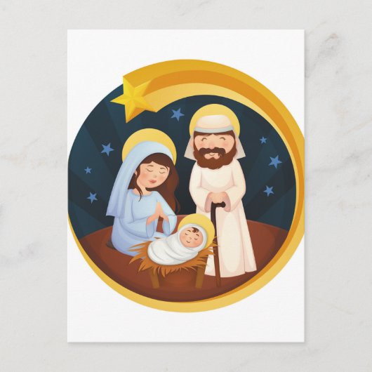 Maagd Mary Jesus Natitivity Kerstmis Briefkaart (Voorkant)