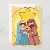 Maagd Mary Jesus Natitivity Kerstmis Briefkaart (Voorkant / Achterkant)