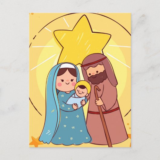 Maagd Mary Jesus Natitivity Kerstmis Briefkaart (Voorkant)