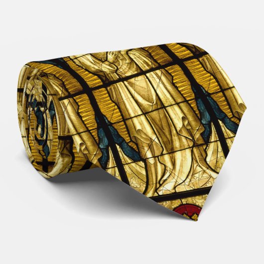 Maagd Mary Jesus Religieuze Glas in lood Stropdas (Opgerold)