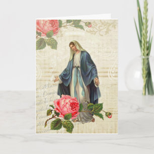 Maagd Mary Jesus Religieuze Rozen Kaart