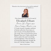 Maagd Mary Katholieke begrafenis Memorial Heilige Visitekaartje (Achterkant)