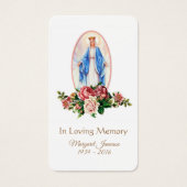 Maagd Mary Katholieke begrafenis Memorial Heilige  Visitekaartje (Voorkant)