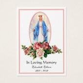 Maagd Mary Katholieke begrafenis Memorial Heilige  Visitekaartje (Voorkant)