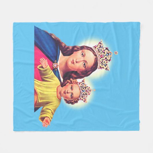 Maagd Mary koningin met Jezus Fleece Deken (Voorkant (Horizontaal))