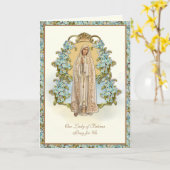 Maagd Mary Our Lady of Fatima Religious Floral C Kaart (Gele Bloem)