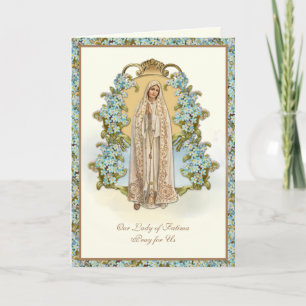 Maagd Mary Our Lady of Fatima Religious Floral C Kaart