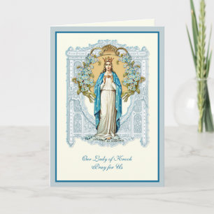 Maagd Mary Our Lady of Knock Religious Floral Kaart