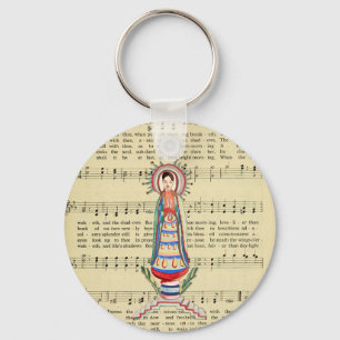 Maagd Mary Our Lady of Light Folk art Sleutelhanger