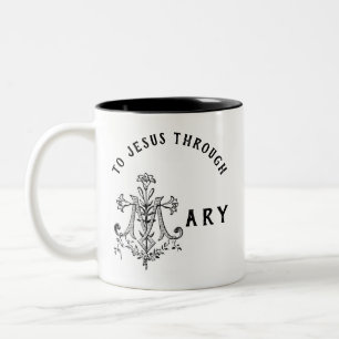Maagd Mary Religieuze Katholieke Jezus Prayer Tweekleurige Koffiemok