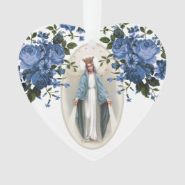 Maagd Mary Religieuze Rozen Foto Lace Ornament