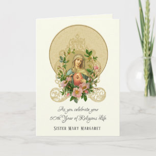 Maagd Mary Rozen katholieke non Religious Life Hol Feestdagen Kaart