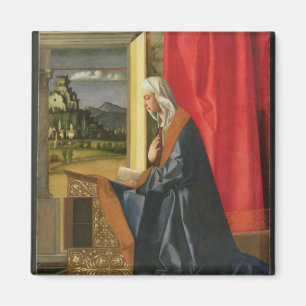 Maagd Mary, van The Annunciation diptych (olie op Magneet