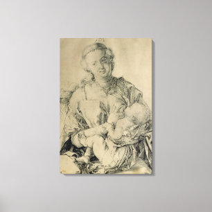 Maagd Mary zuigt het Christuskind, 1512 Canvas Afdruk