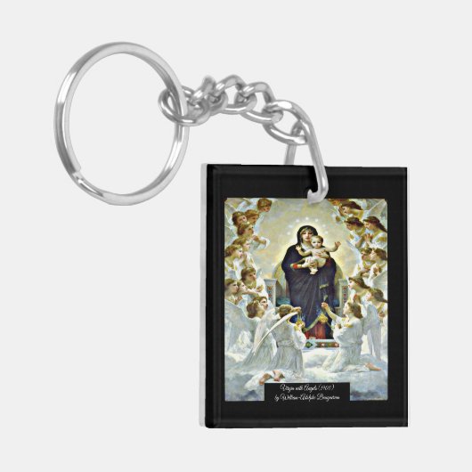 Maagd met Engelen Bouguereau Sleutelhanger (Voorkant Links)