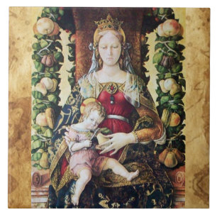 MAAGD MET KIND door Carlo Crivelli Parchment Tegeltje
