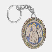 MAAGD MET KIND EN ENGELEN Ave Maria Gebed Sleutelhanger (Voorkant Links)
