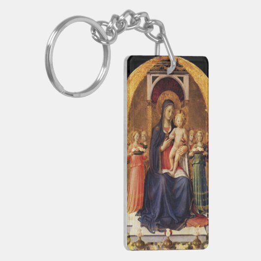 MAAGD MET KIND EN ENGELEN Ave Maria Gebed Sleutelhanger (Voorkant Links)