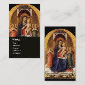 MAAGD MET KIND EN ENGELEN ,Goud Zwart Visitekaartje (Voorkant / Achterkant)