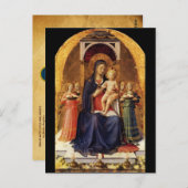 MAAGD MET KIND EN ENGELEN, perkament Briefkaart (Voorkant / Achterkant)