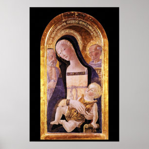 MAAGD MET KIND EN HEILIGEN door Neroccio de Landi Poster
