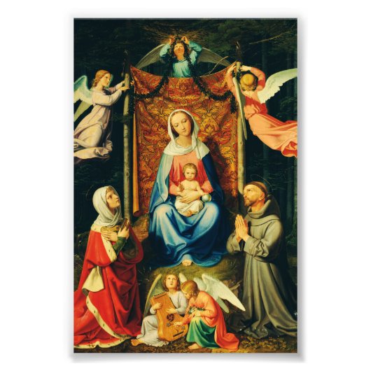 Maagd met Kind, St. Adelheid en St. Franciscus Foto Afdruk (Voorkant)