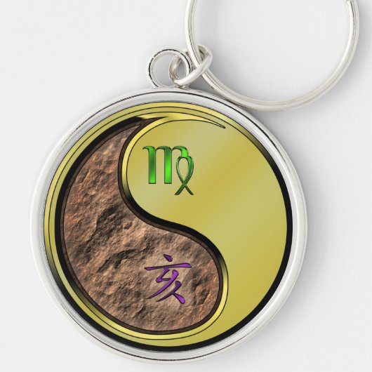 Maagd & Metalen Zwijn Sleutelhanger (Voorkant)