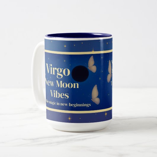 Maagd Nieuwe Maan Vibes Astrologie Mok (Voorkant links)