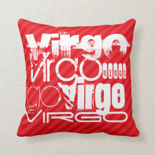 Maagd; Scarlet Red Stripes Kussen