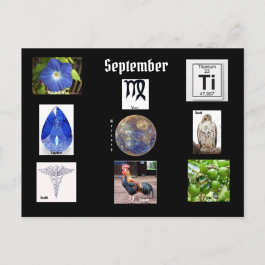 Maagd September Geboorte Maand Briefkaart (Voorkant)