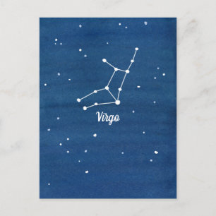 Maagd Sterren Indigo Blauw Briefkaart