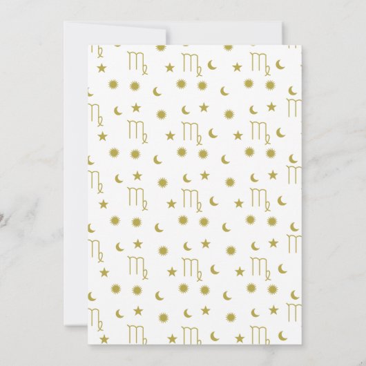Maagd sterrenbeeld aarde teken uitnodiging templat (Achterkant)
