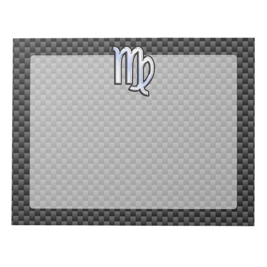 Maagd Sterrenbeeld in Koolstofvezel Stijl Notitieblok (Voorkant)