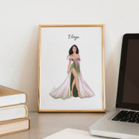 Maagd, sterrenbeeld, mode schets,