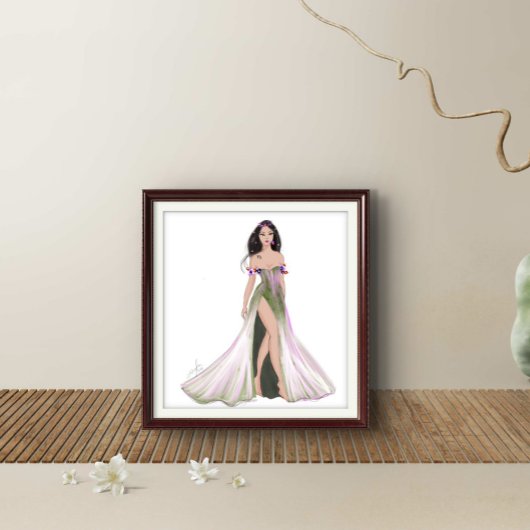 Maagd, sterrenbeeld, mode schets, poster