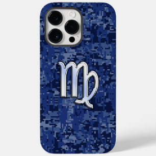 Maagd sterrenbeeld op marineblauwe camouflage Case-Mate iPhone 14 pro max hoesje
