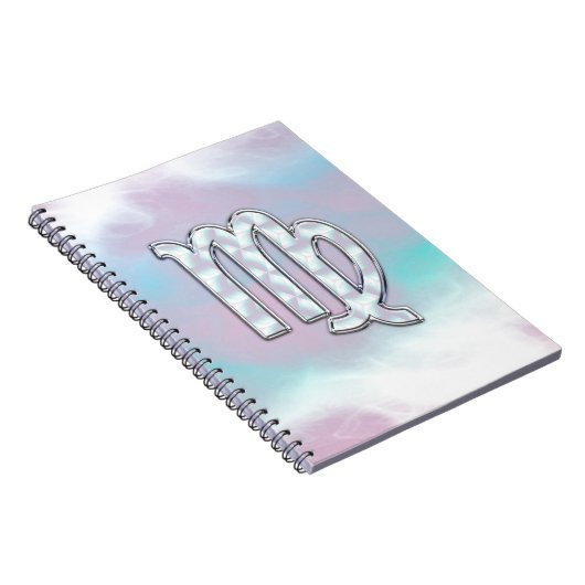 Maagd Sterrenbeeld op Pastelkleurige Parelmoer Sti Notitieboek (Rechterzijde)