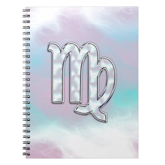 Maagd Sterrenbeeld op Pastelkleurige Parelmoer Sti Notitieboek (Voorkant)
