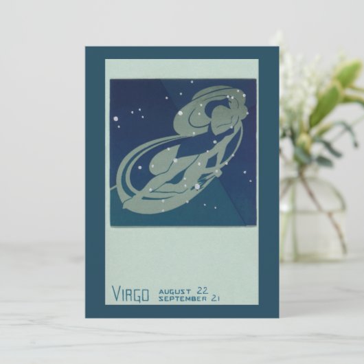 Maagd Sterrenbeeld Vintage Zodiac Astrologie (Staand voorkant)