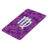 Maagd-teken op roze fuchsia digitale camouflage magneet (Linkerzijde)