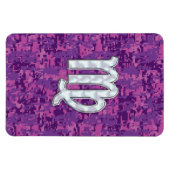 Maagd-teken op roze fuchsia digitale camouflage magneet (Horizontaal)